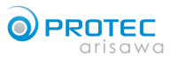 Protec Arisawa logo with blue and gray design on a white background